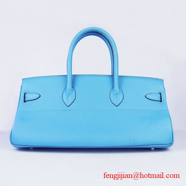 Hermes Birkin 42cm Togo Leather Bag 6109 Light Blue silver padlock Hermes Birkin 42cm Togo Leather Bag 6109 Light Blue silver padlock